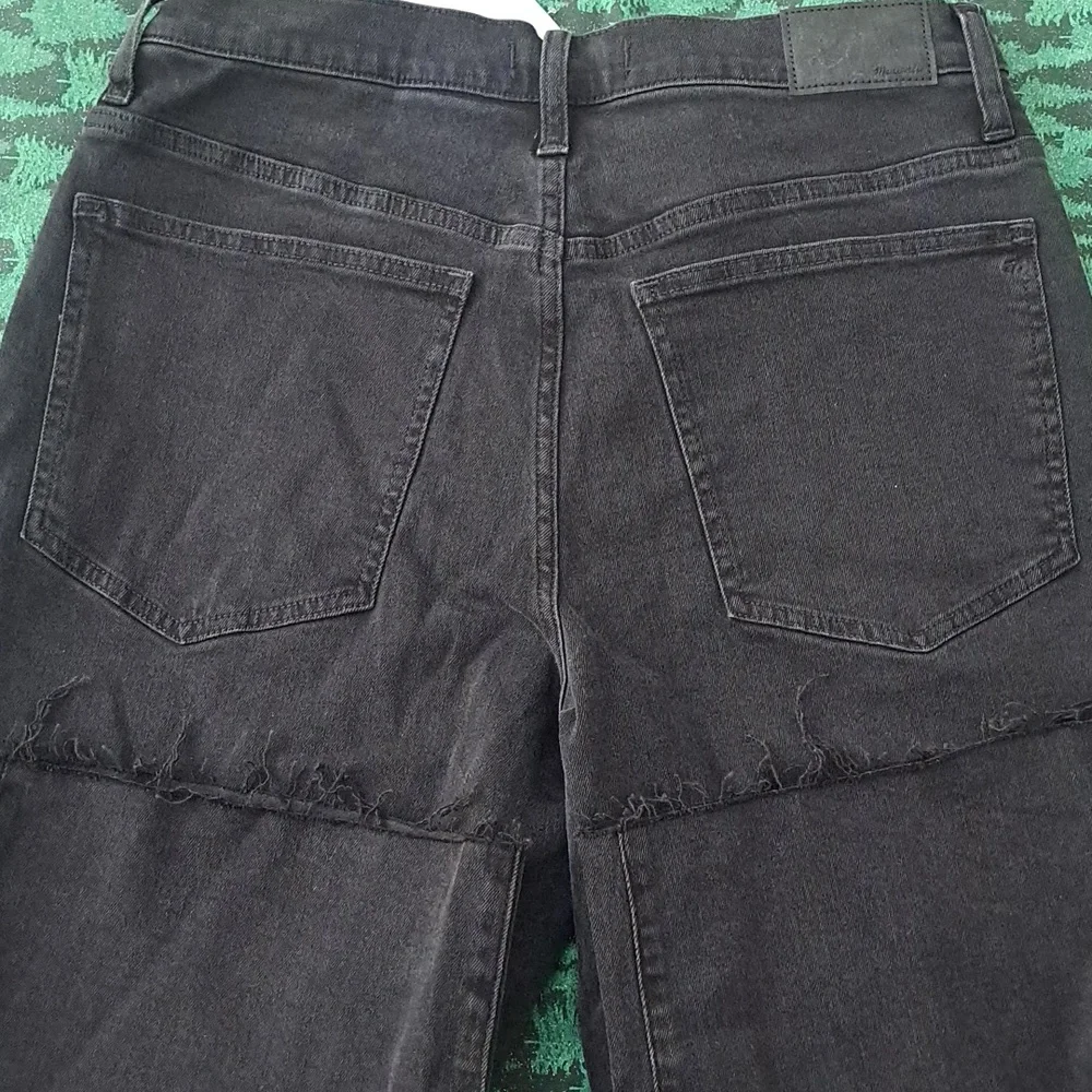 Madewell Nordstrom High Rise Black Jeans W30 Vintage New W/Tags Wide Leg Crop - Picture 5 of 6